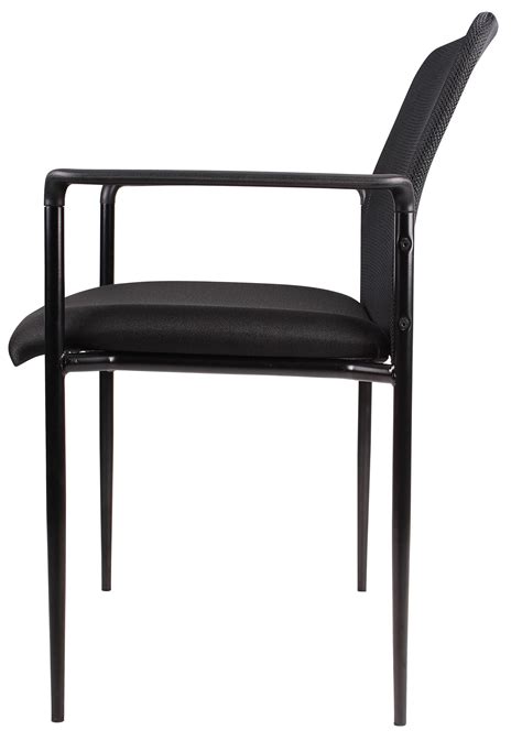 fabric aluminum low-back reception guest chair black|boss office stackable guest chairs.